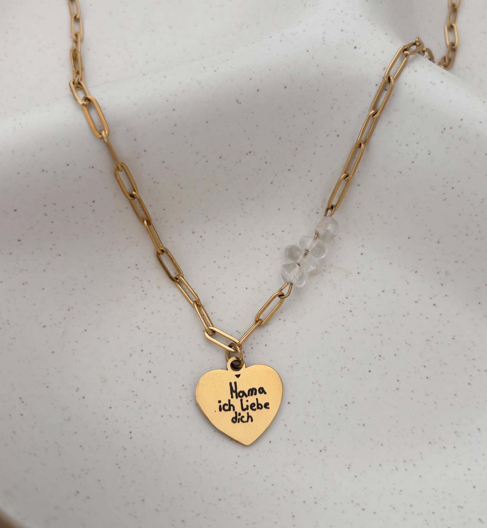 Charm-Halskette Mit Perlen Und Namensanhänger, Gold-Charm, Personalisierter Schmuck, Einzigartiges Geschenk Für Sie von MIAxMINA
