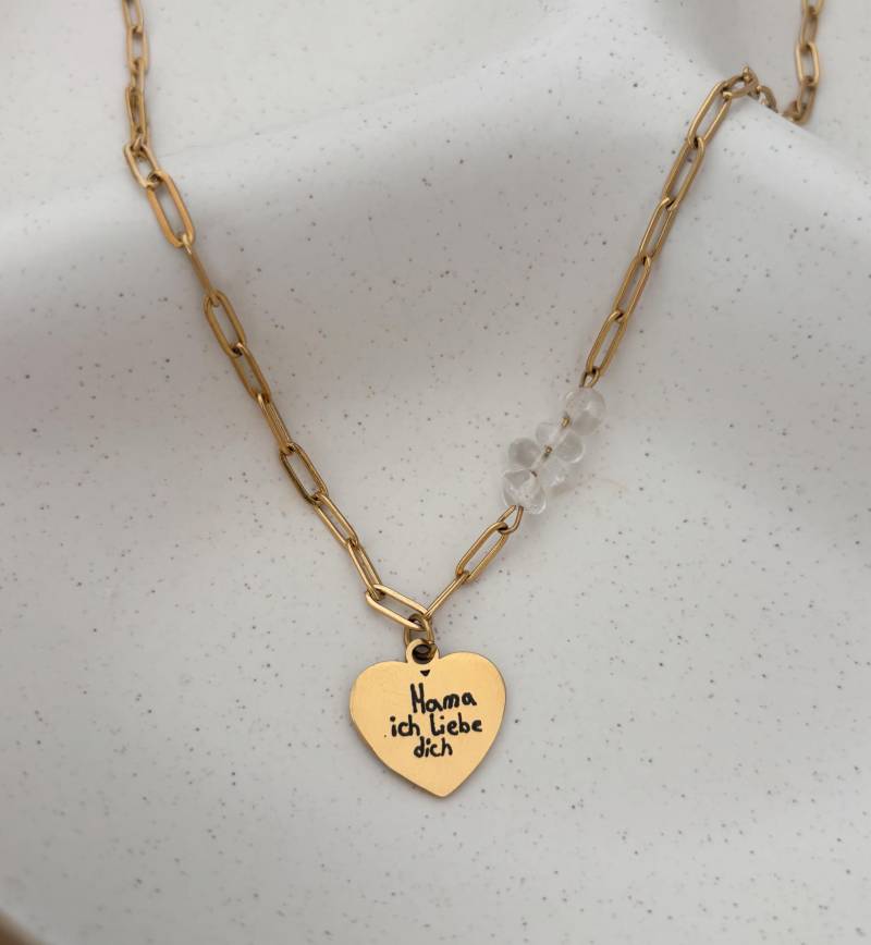 Charm-Halskette Mit Perlen Und Namensanhänger, Gold-Charm, Personalisierter Schmuck, Einzigartiges Geschenk Für Sie von MIAxMINA