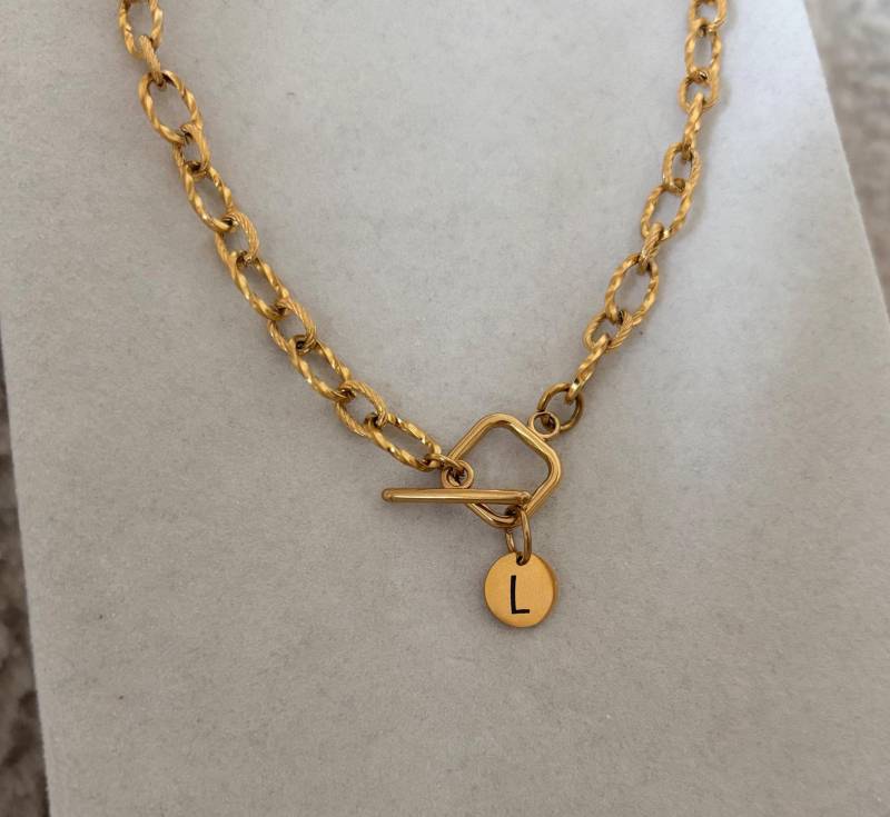 Chunky Halskette Initial/ Name, Wasserfeste Kette Mit Gravur, Personalisierbares Geschenk Für Sie - Boho von MIAxMINA
