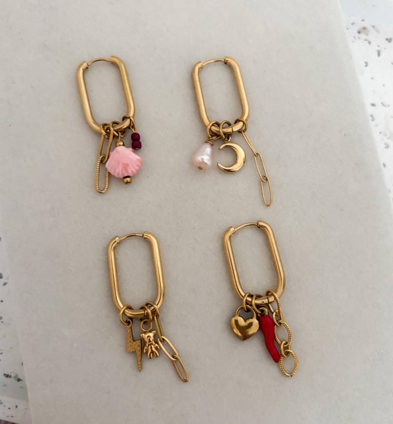 Charm Creole Ohrring Oval, Machen Sie Ihren Eigenen Ohrring, Personalisierte Designen von MIAxMINA