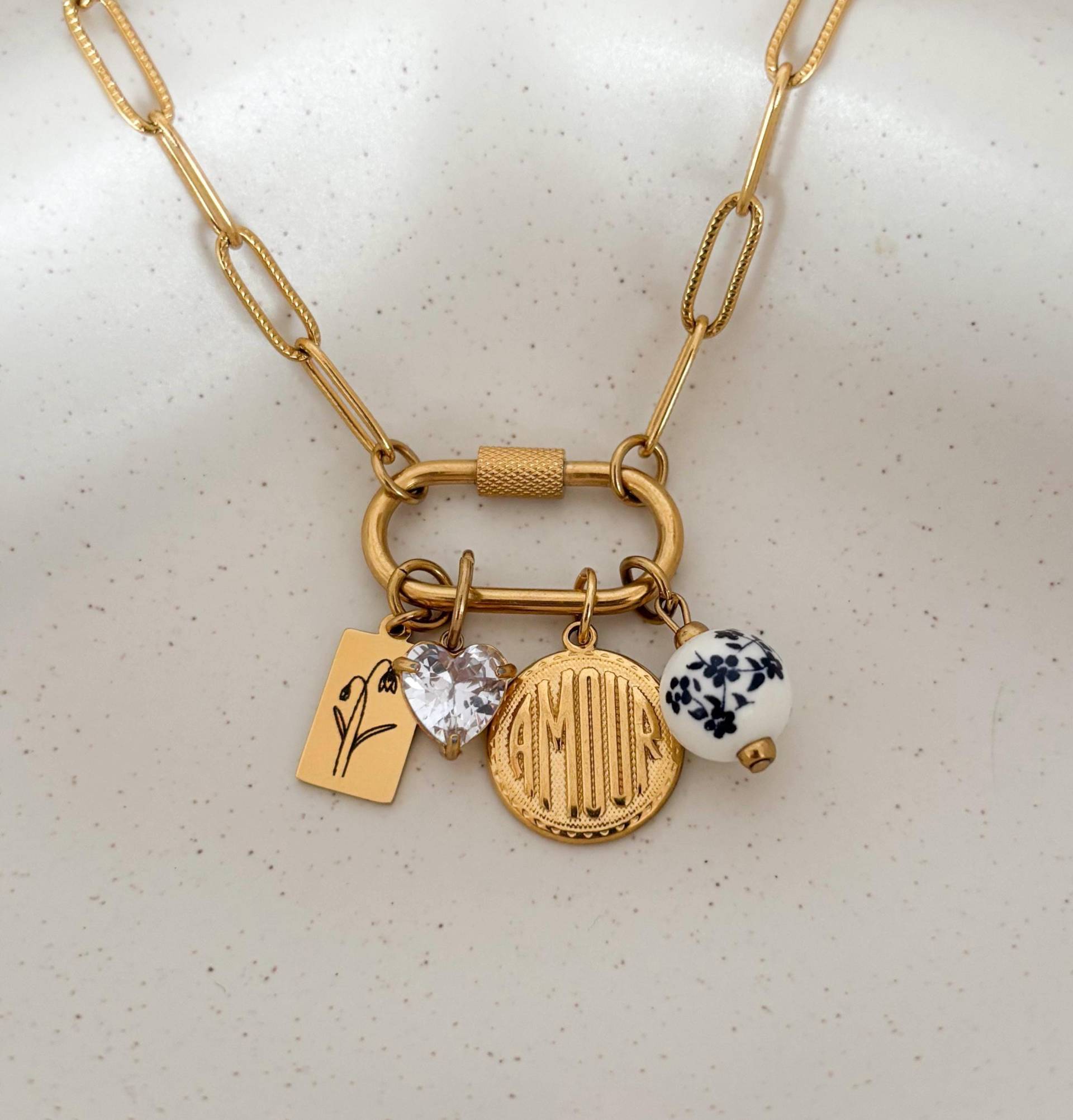 Trendige Charm-Halskette, Wechselbarer Gold-Charm, Personalisierter Schmuck, Einzigartiges Geschenk Für Sie, Bauen Sie Ihre Eigene Kette von MIAxMINA