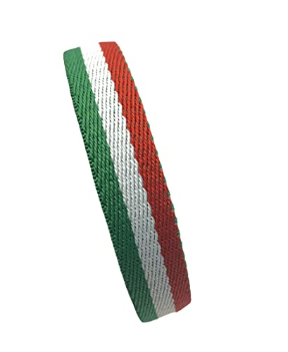 MIBANDERA Armband mit italienischer Flagge für Herren und Damen, italienisches Armband, elastisch, Lederarmband, italienischer Stoff, Talla única, Leinwand, kein Edelstein von MIBANDERA