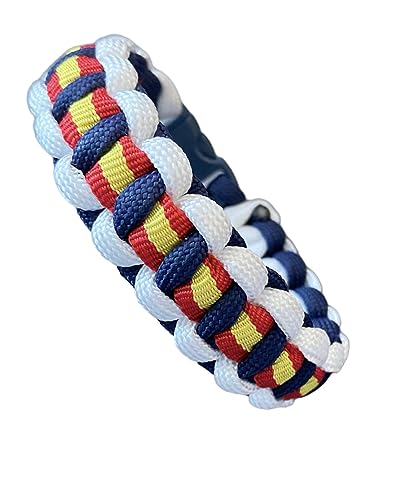 MIBANDERA Armband mit spanischer Flagge, für Herren, Damen, spanisches Armband, geflochtenes Seil, Lederarmband, Spanien, mit Verschluss., Baumwolle von MIBANDERA