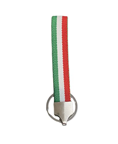 MIBANDERA Schlüsselanhänger Flagge von Italien, elastisch, mit Verschluss und Ring., Flagge Italien lang, One size von MIBANDERA