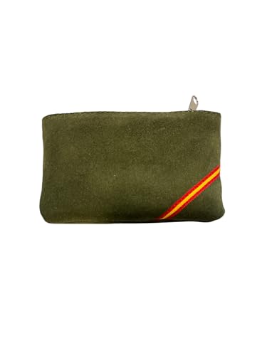 Münzhalter mit Reißverschluss mit Schlüsselring, kleine Geldbörse mit Schlüsselanhänger für Tasche oder Handtasche, elegante spanische Flagge., Grüne Geldbörse mit spanischer Kreuzflagge, Geldbörsen von MIBANDERA