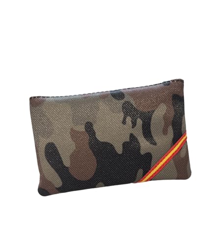 Münzhalter mit Reißverschluss mit Schlüsselring, kleine Geldbörse mit Schlüsselring für Tasche oder Tasche, elegante Flagge von Spanien., Geldbörse Camouflage Esp Kreuz, geldbörsen von MIBANDERA