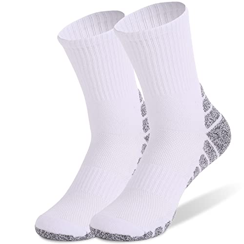 MIBQM 3 Paar Outdoorsocken Wandersocken verdicktes Handtuch unten Laufende Wandersocken,Weiß,M(35-38) von MIBQM