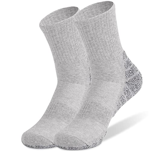 MIBQM 3 Paar Outdoorsocken Wandersocken verdicktes Handtuch unten Laufende Wandersocken,Hellgrau,XL(43-47) von MIBQM