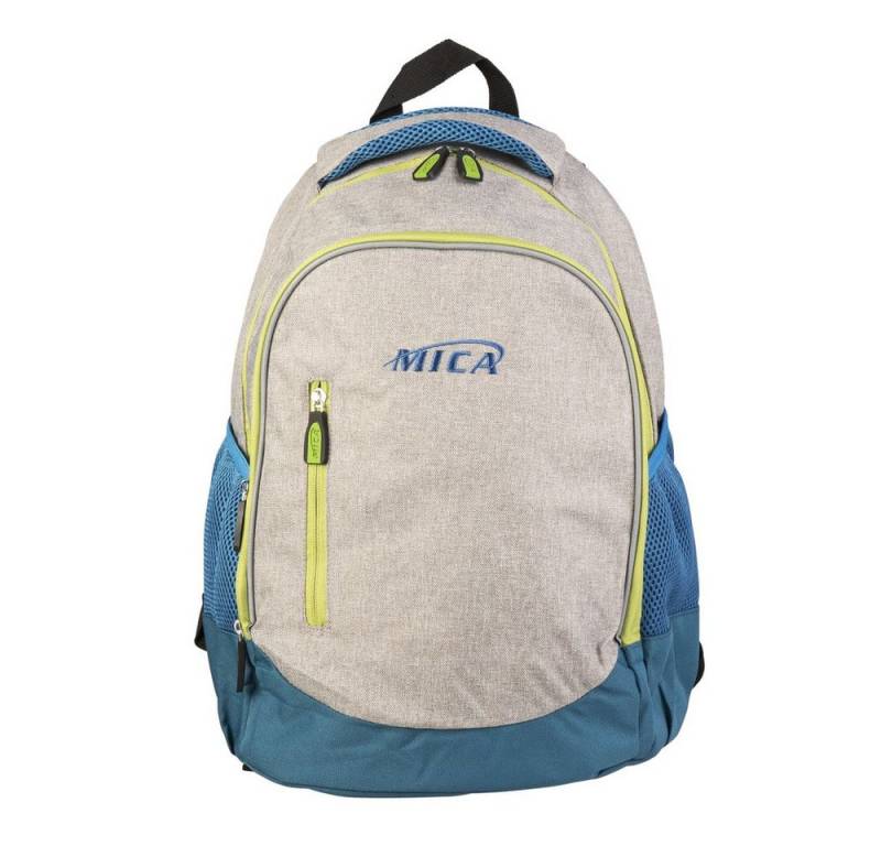MICA Schulrucksack Rucksack grau/blau - aus Textil - ca. 30 x 41 x 20 cm von MICA