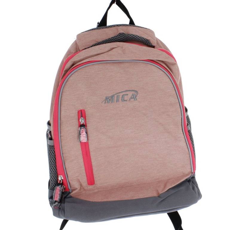 MICA Schulrucksack Rucksack rosa/grau - aus Textil - ca. 30 x 41 x 20 cm von MICA