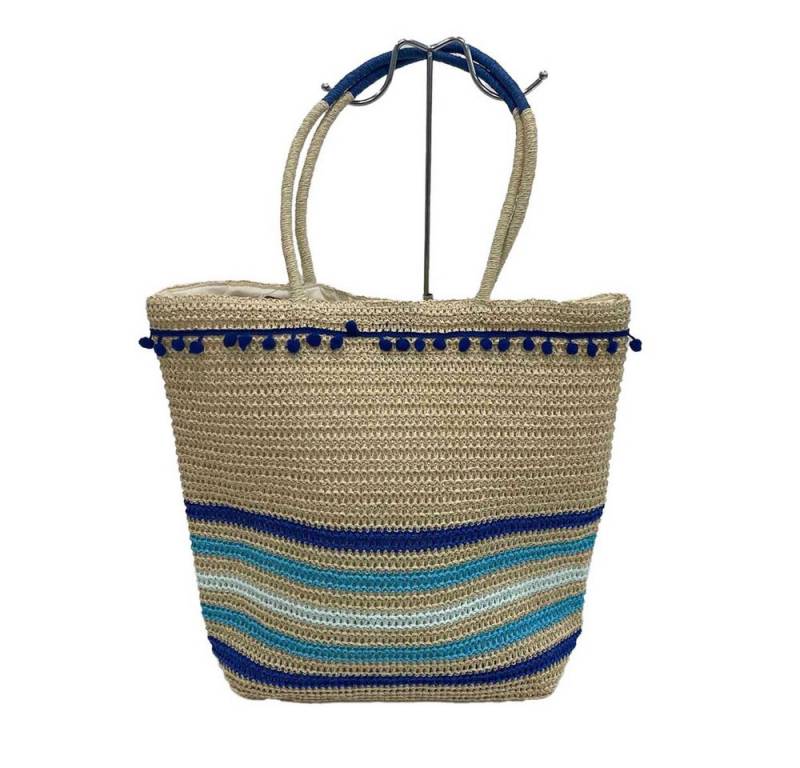 MICA Strandtasche Strandtasche - blau gestreift - ca. 35 x 13 x 42 cm von MICA