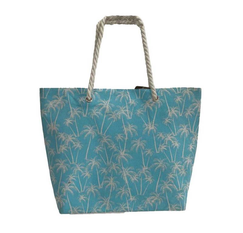 MICA Strandtasche Strandtasche mit Palmen - ca. 38 x 14 x 38 cm - hellblau von MICA