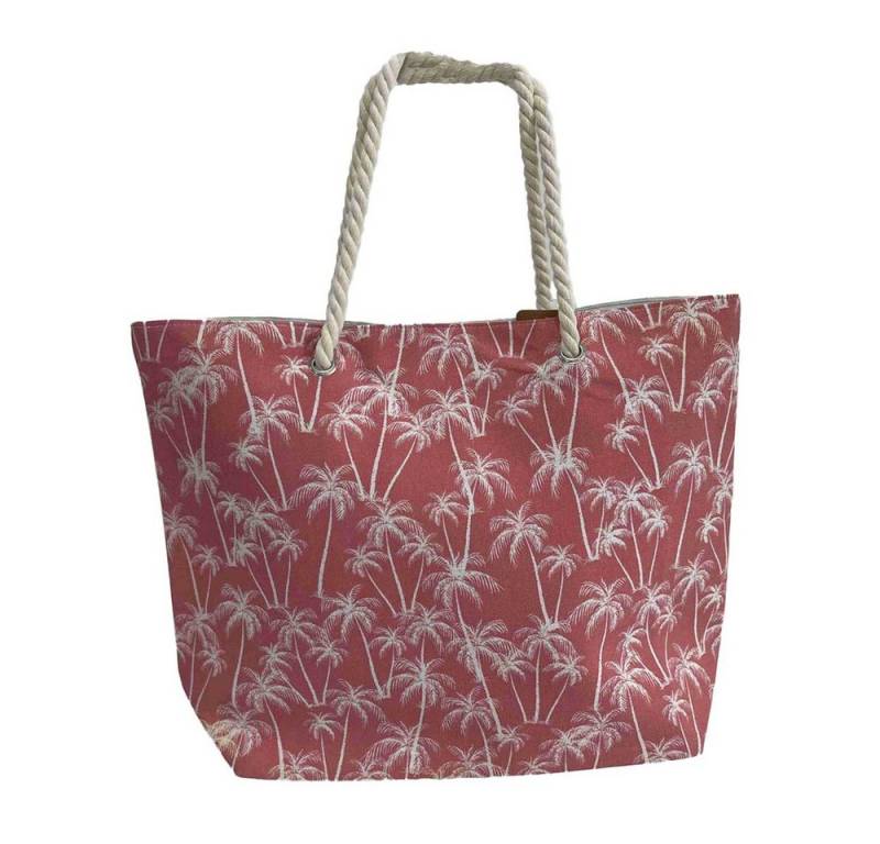 MICA Strandtasche Strandtasche mit Palmen - ca. 38 x 14 x 38 cm - rot von MICA