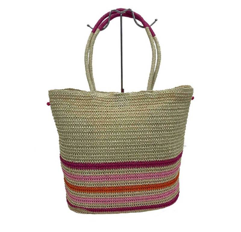 MICA Strandtasche Strandtasche - rosa gestreift - ca. 35 x 13 x 42 cm von MICA