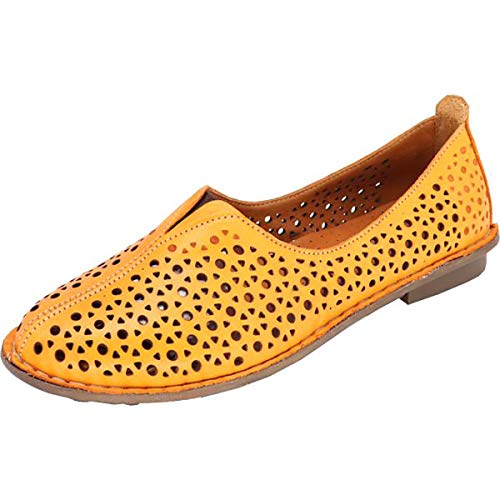 MICCOS Damen Ballerinas Leder Slipper, Größe:40 EU, Farbe:Orange von MICCOS