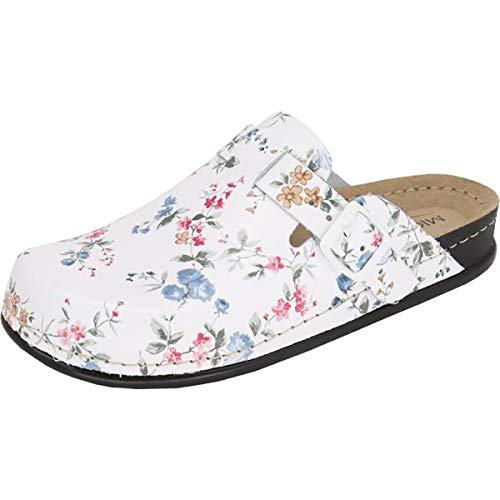 MICCOS Damen 391313 Flacher Slipper, Weiss/Multi, 42 EU von MICCOS