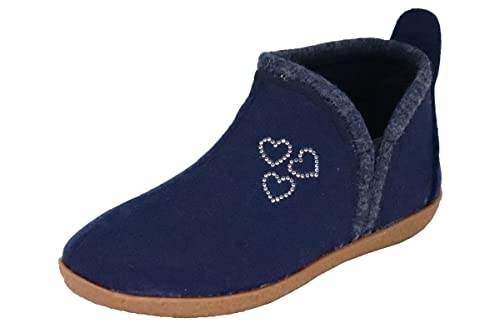 MICCOS Damen Hausstiefel Hausschuh Stiefelette Filz, Größe:39 EU, Farbe:Blau von MICCOS