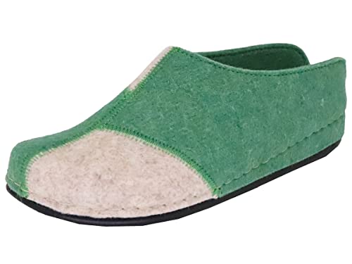 MICCOS Damen Pantoffel Filz Hausschuh, Größe:40 EU, Farbe:Grün von MICCOS