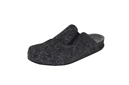 MICCOS Herren Hausschuh Filz Pantoffel, Größe:43 EU, Farbe:Grau von MICCOS