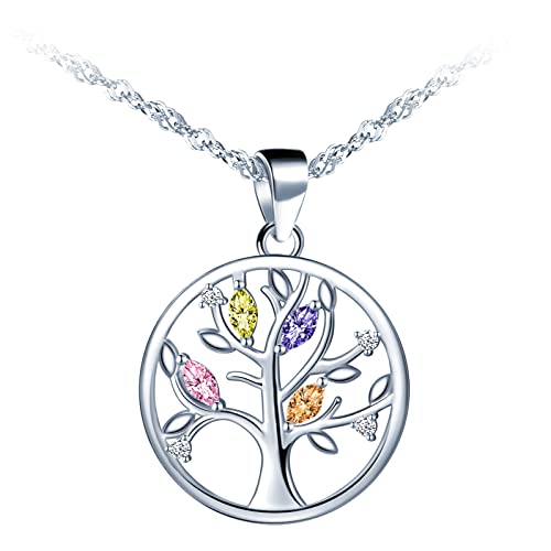 MICGIGI Damen 925 Sterling Silber Anhänger Halskette Baum des Lebens Anhänger von MICGIGI
