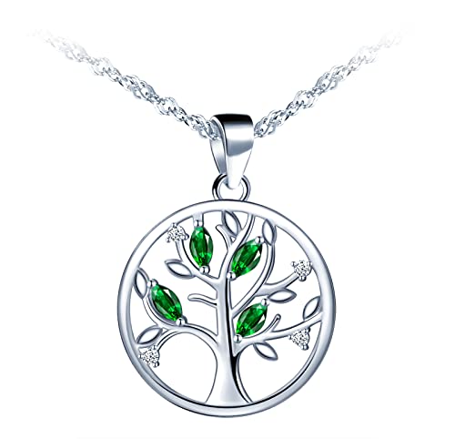 MICGIGI Damen 925 Sterling Silber Anhänger Halskette Baum des Lebens Anhänger von MICGIGI