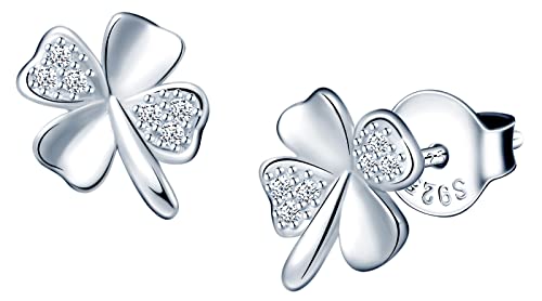 MICGIGI Damen 925 Sterling Silber Halskette Klee Zirkonia Anhänger Halskette Ohrringe MICGIGI Damen 925 Sterling Silber Halskette Klee Zirkonia Anhänger Halskette Ohrringe von MICGIGI
