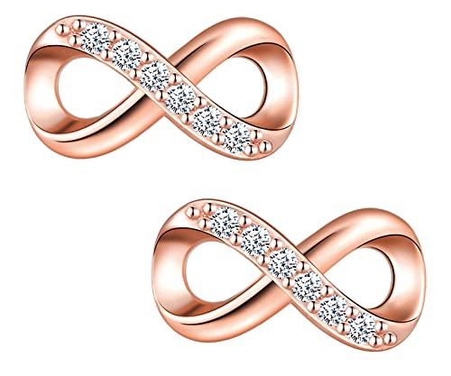 MICGIGI Damen 925 Sterling Silber Ohrstecker Unendliches Symbol Zirkonia Ohrringe von MICGIGI