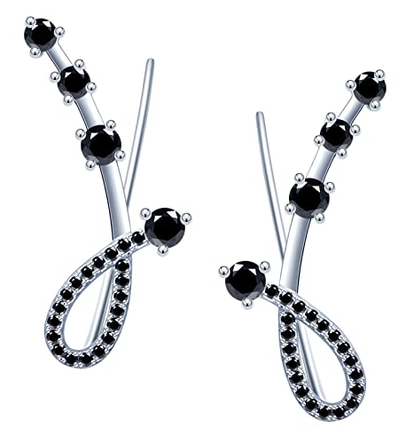 MICGIGI Damen 925 Sterling Silber Ohrstecker Zirkonia Meteor Ohrringe Ohrclips Ohrring Crawer MICGIGI Damen 925 Sterling Silber Ohrstecker Zirkonia Meteor Ohrringe Ohrclips Ohrring Crawer von MICGIGI