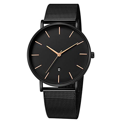 MICGIGI Herren Armbanduhr Analog Quarz Armbanduhr Minimalist Uhr mit Edelstahl Armband von MICGIGI