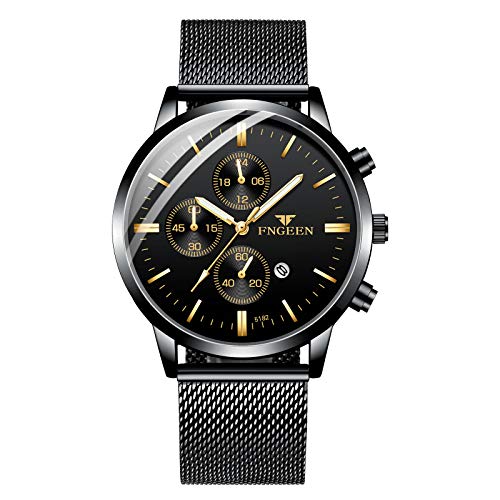 MICGIGI Herren Uhren Geschäft Wasserdicht Quarz Uhr mit Utra-dünn Edelstahl Mesh-Gürtel Armband von MICGIGI