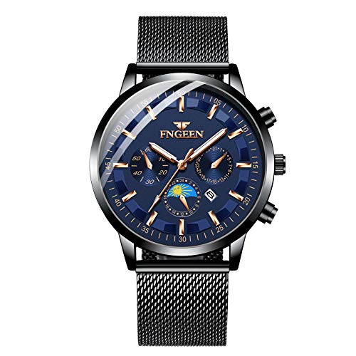 MICGIGI Mode Herren Uhren Geschäft Wasserdicht Analog Quarz Armbanduhren mit Edelstahl Mesh-GürteL von MICGIGI