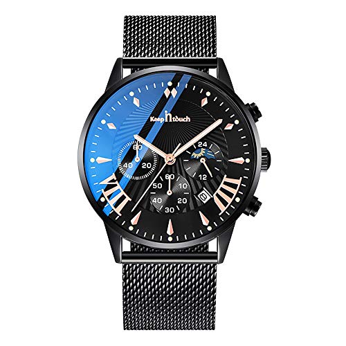 MICGIGI Mode Herren Uhren Geschäft Wasserdicht Analog Quarz Uhr Edelstahl Mesh-Gürtel Armbanduhren von MICGIGI