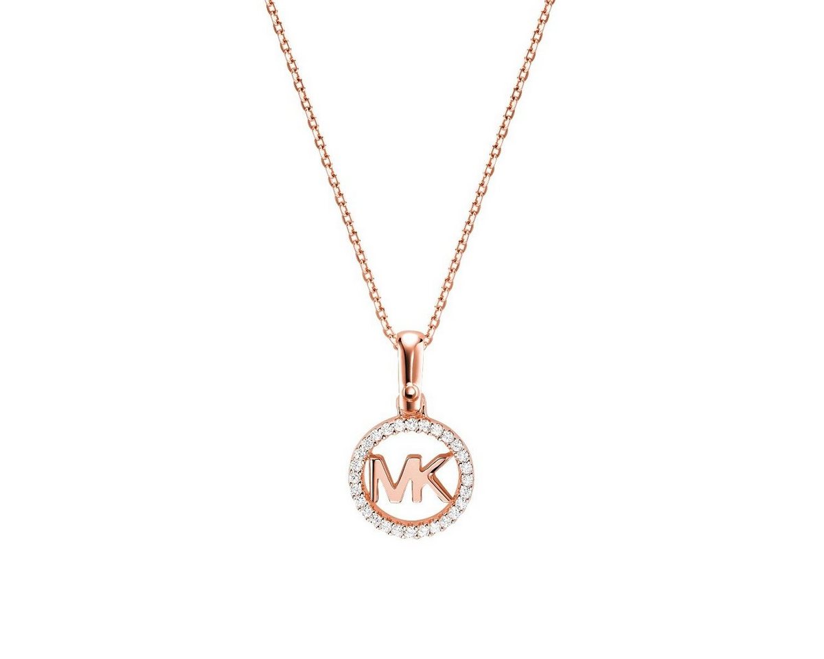 MICHAEL KORS Kette mit Anhänger MKC1108AN791 Halskette mit Pavé-Logoanhänger Damen Zirkonia Rosé von MICHAEL KORS