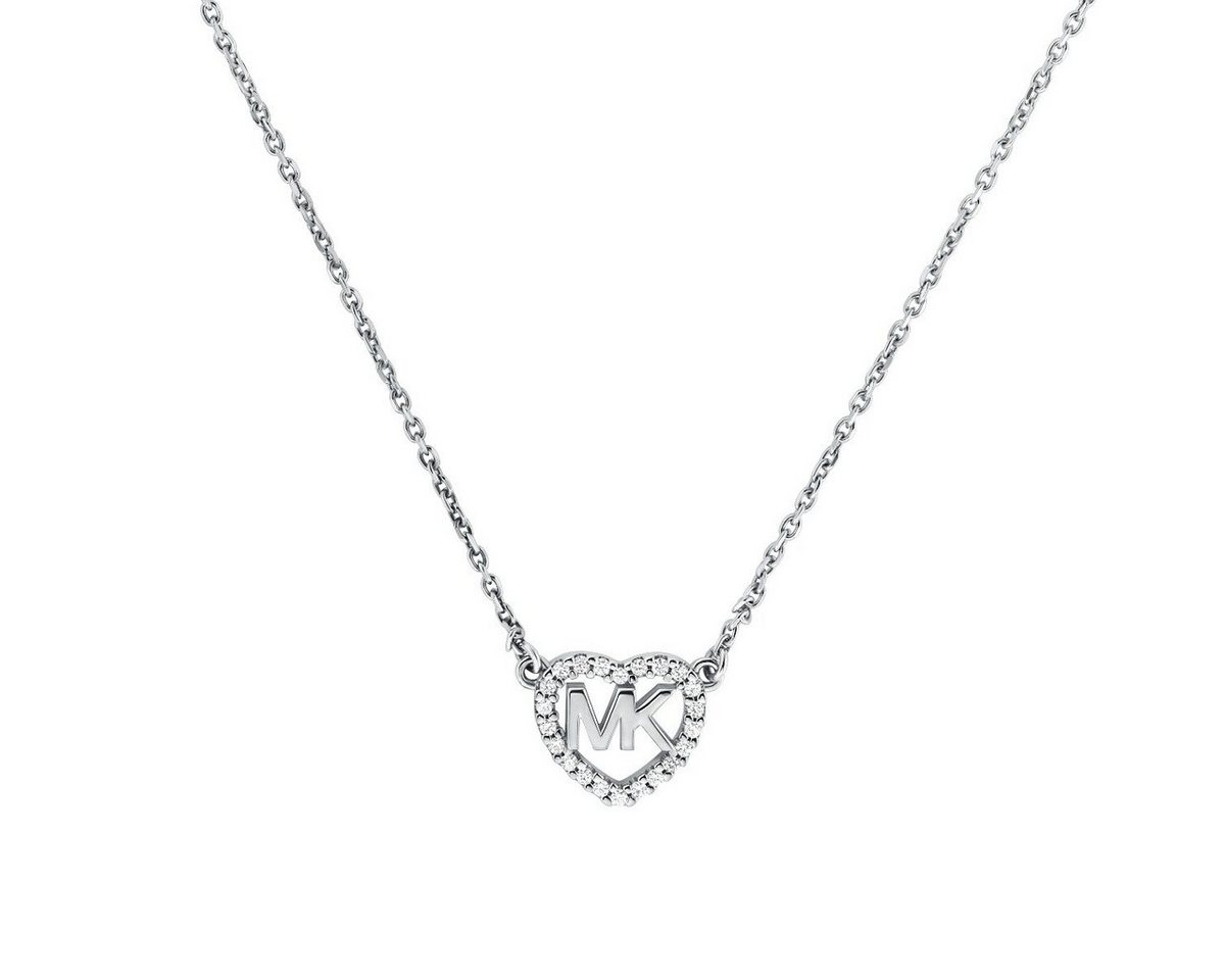 MICHAEL KORS Kette mit Anhänger MKC1244AN040 Halskette mit Anhänger Damen Herz Zirkonia Silber von MICHAEL KORS