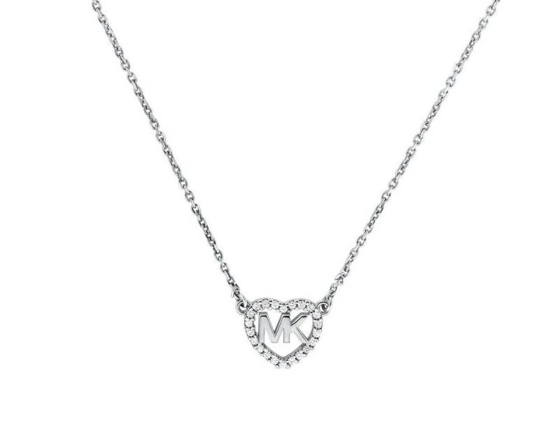 MICHAEL KORS Kette mit Anhänger MKC1244AN040 Halskette mit Anhänger Damen Herz Zirkonia Silber von MICHAEL KORS