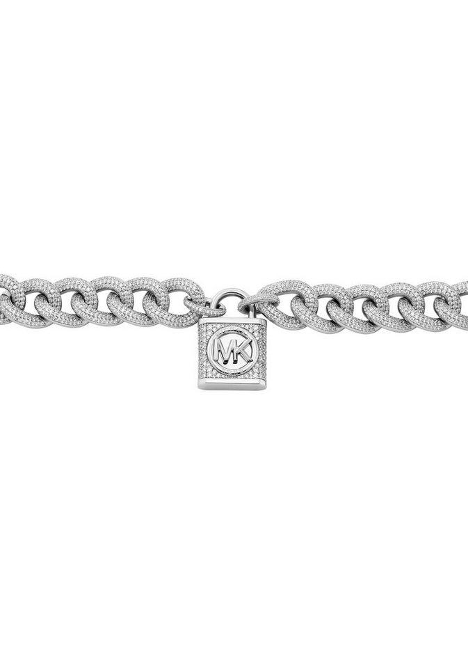 MICHAEL KORS Kette mit Anhänger PREMIUM, PAVÉ LOCK, SCHLOSS, MKJ8299CZ040, mit Zirkonia (synth) von MICHAEL KORS