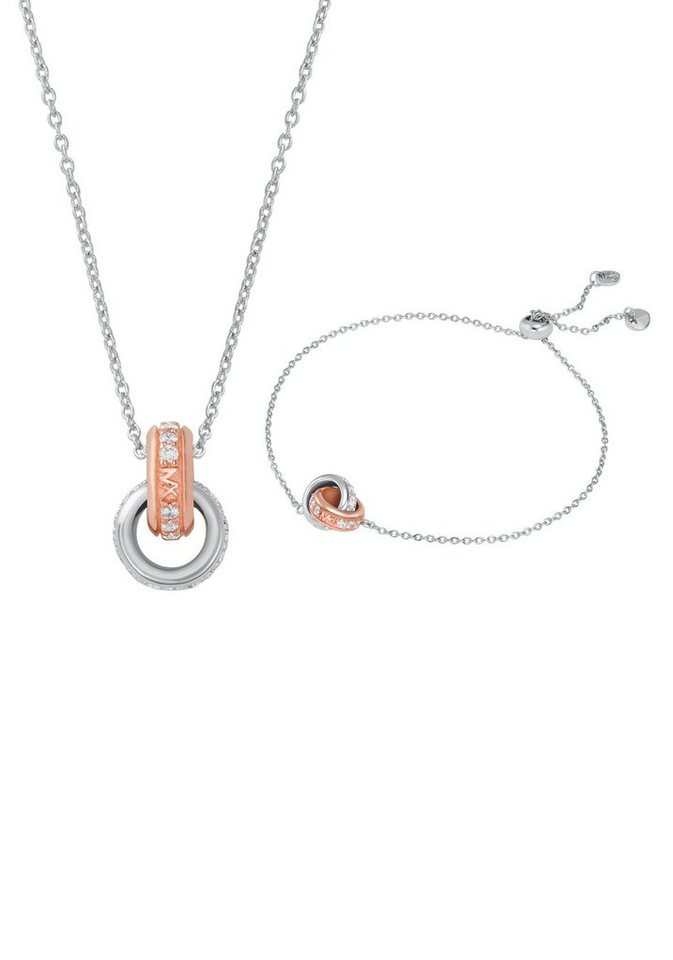 MICHAEL KORS Ketten und Armband Set Mulitpack Schmuck Silber 925 PREMIUM (Set, 3-tlg), mit Zirkonia (synth) von MICHAEL KORS