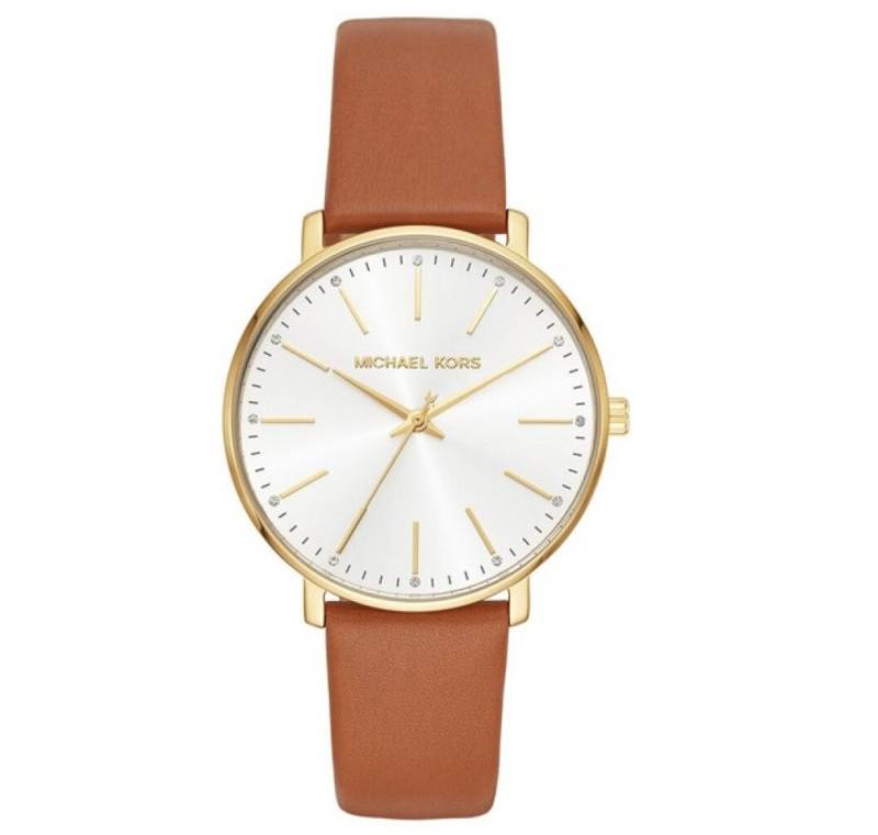 MICHAEL KORS Luxusuhr Damen Analog Quarz Uhr mit Leder Armband von MICHAEL KORS