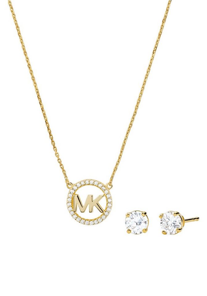 MICHAEL KORS Ohrring und Ketten Set PREMIUM, MKC1260AN040, MKC1260AN791, MKC1260AN710 (Set, 3-tlg), mit Zirkonia (synth) von MICHAEL KORS