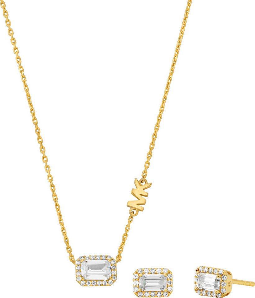 MICHAEL KORS Ohrring und Ketten Set Schmuck Mulitpack Silber 925 Premium Kors Brilliance, MKC1759, MKC1760 (Set, 3-tlg), mit Zirkonia (synth) von MICHAEL KORS