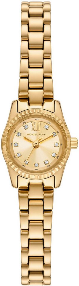 MICHAEL KORS Quarzuhr MICRO PETITE LEXINGTON MK4862, Armbanduhr, Damenuhr, Edelstahlarmband, analog, Glassteine von MICHAEL KORS