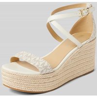 MICHAEL Michael Kors Wedges mit Label-Print Modell 'SERENA' in Beige, Größe 41 von MICHAEL Michael Kors