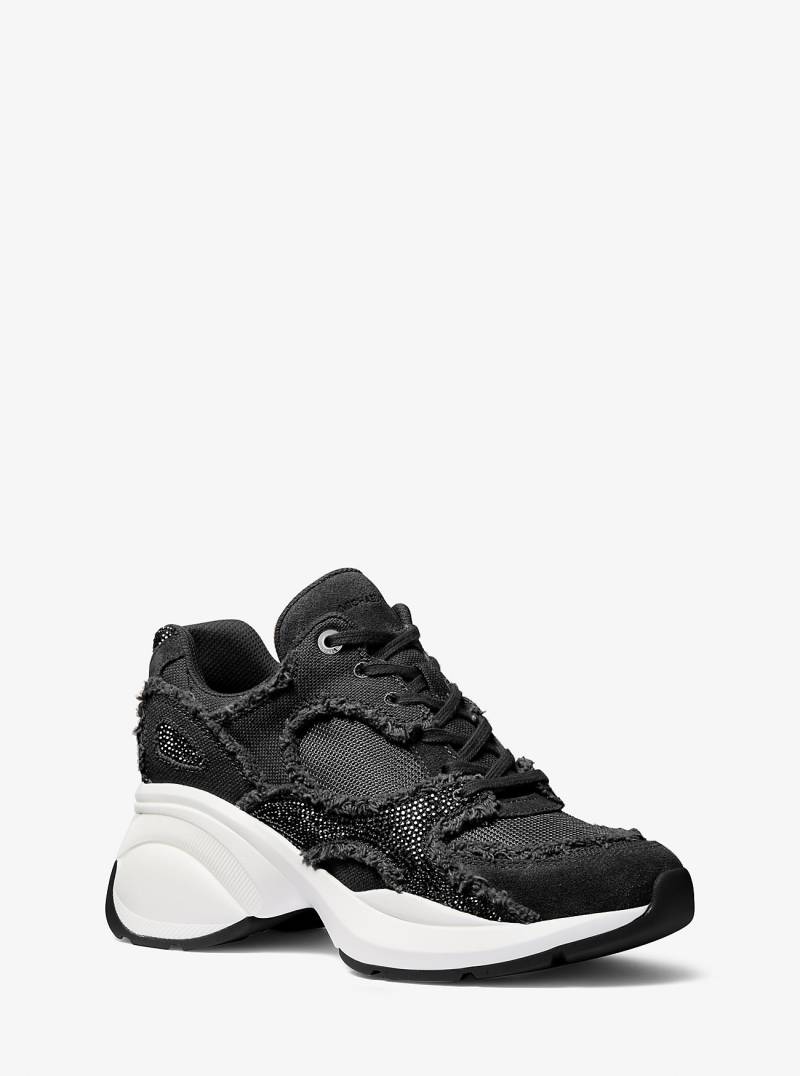 MK Ausgefranster Sneaker Zuma Aus Materialmix Mit Verzierung - Schwarz - Michael Kors von MICHAEL Michael Kors