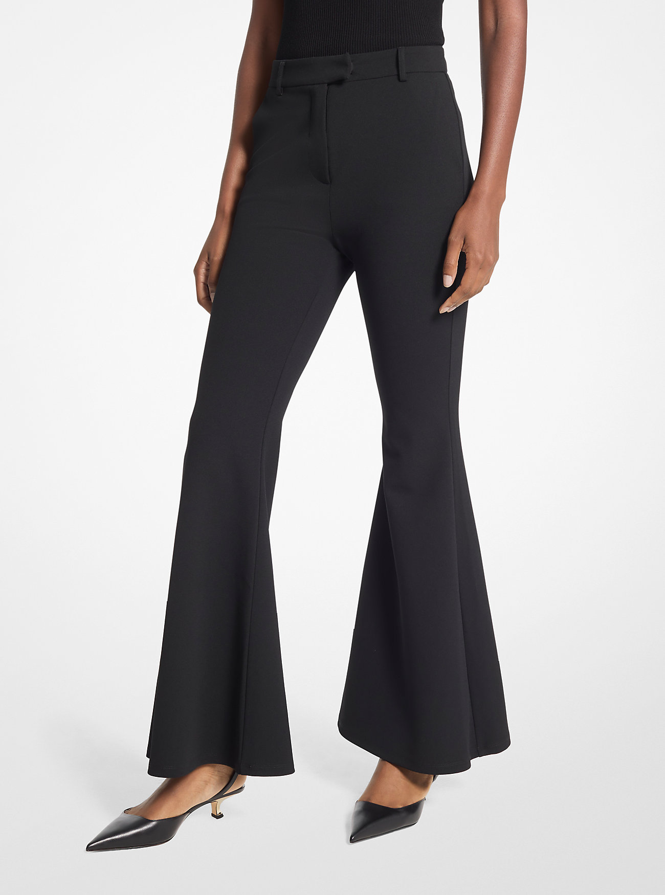 MK Ausgestellte Hose Aus Stretch-Krepp - Schwarz - Michael Kors MK Ausgestellte Hose Aus Stretch-Krepp - Schwarz - Michael Kors von MICHAEL Michael Kors