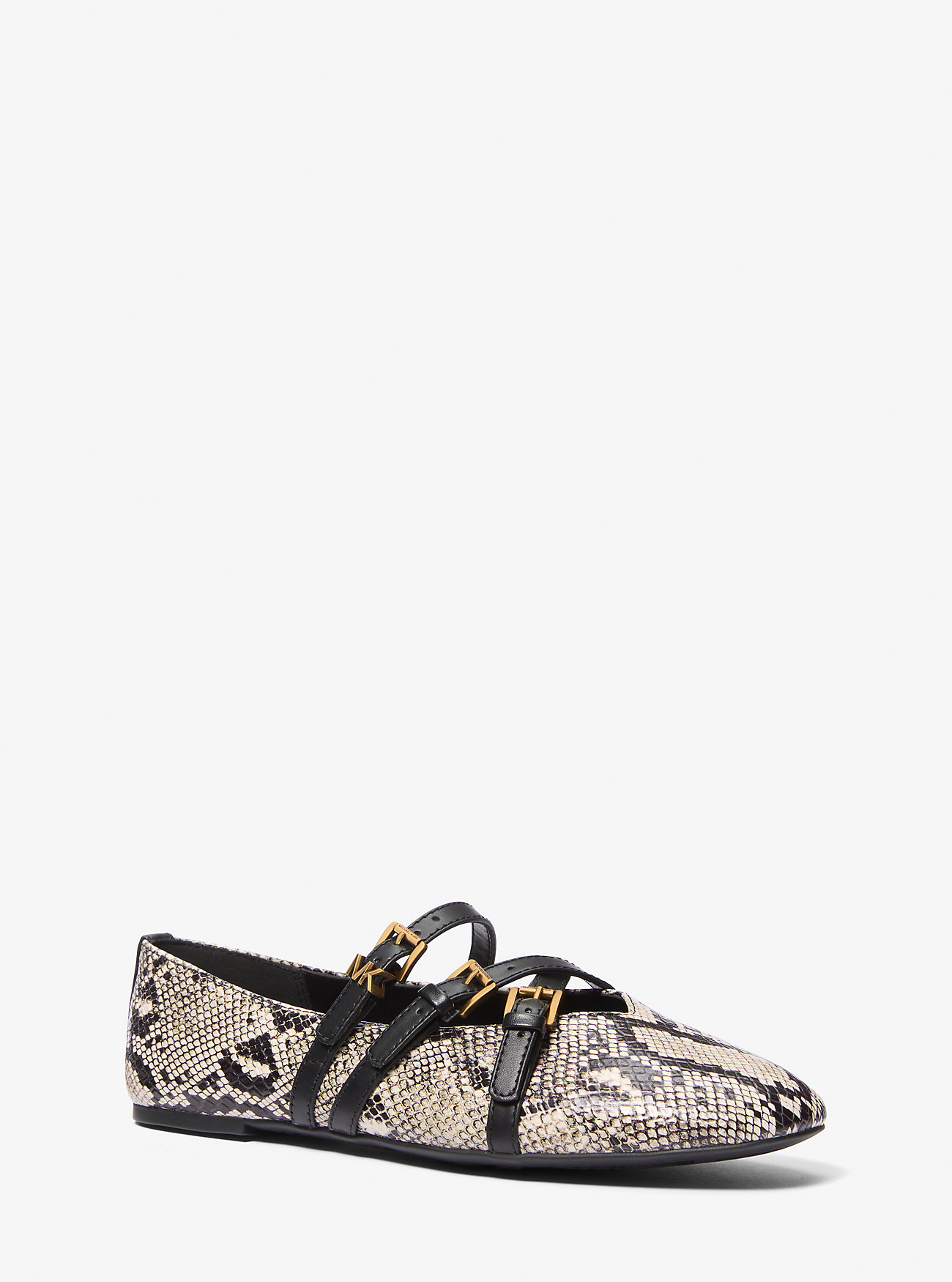 MK Ballerina Indy Aus Leder Mit Schlangenprägung - Natur - Michael Kors MK Ballerina Indy Aus Leder Mit Schlangenprägung - Natur - Michael Kors von MICHAEL Michael Kors
