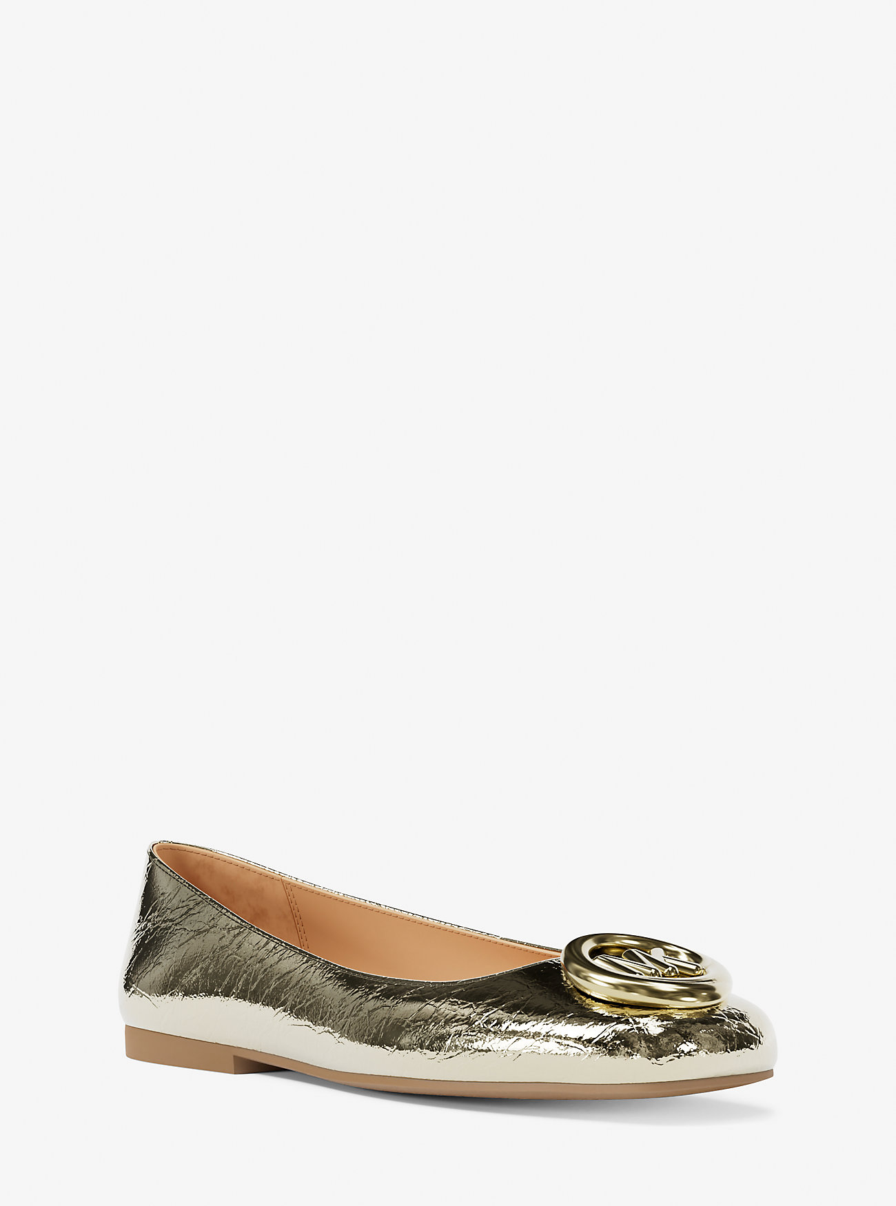 MK Ballerina Milan Aus Leder In Metallic-Krakelee-Optik - Goldton - Michael Kors MK Ballerina Milan Aus Leder In Metallic-Krakelee-Optik - Goldton - Michael Kors von MICHAEL Michael Kors