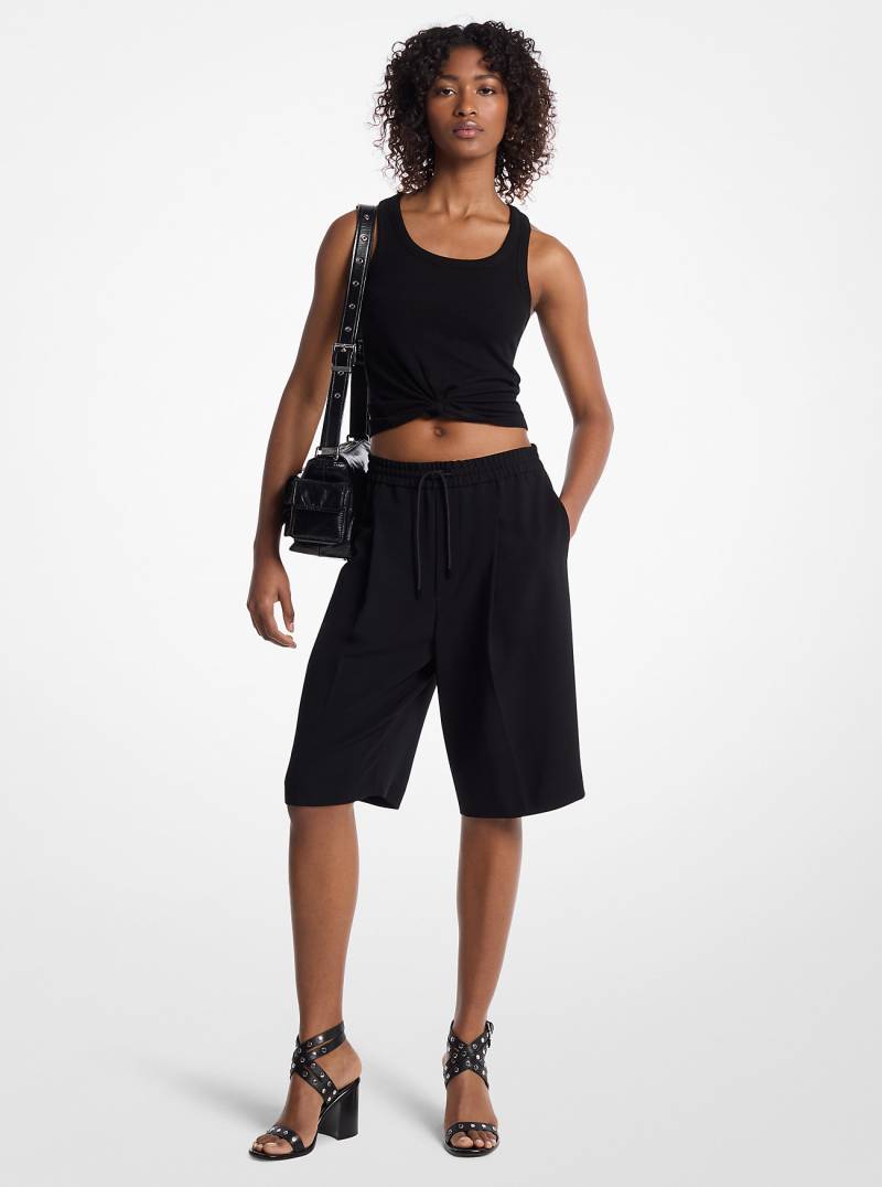 MK Bermudashorts Aus Strukturiertem Krepp - Schwarz - Michael Kors MK Bermudashorts Aus Strukturiertem Krepp - Schwarz - Michael Kors von MICHAEL Michael Kors