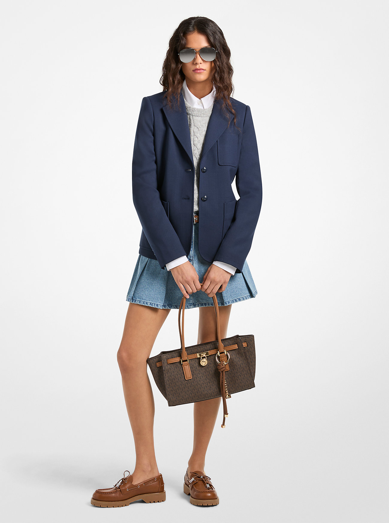MK Blazer Aus Stretch-Wolltwill - Blau - Michael Kors von MICHAEL Michael Kors