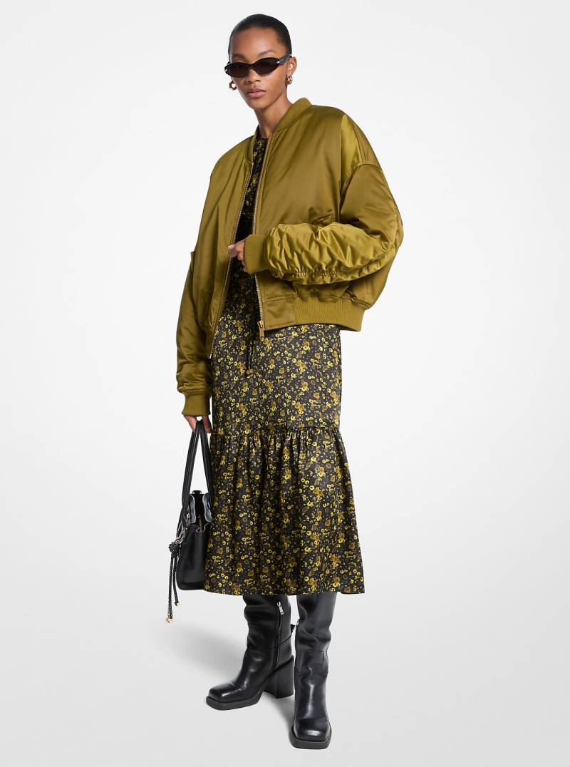 MK Bomberjacke Aus Satin-Ciré - Grün - Michael Kors von MICHAEL Michael Kors