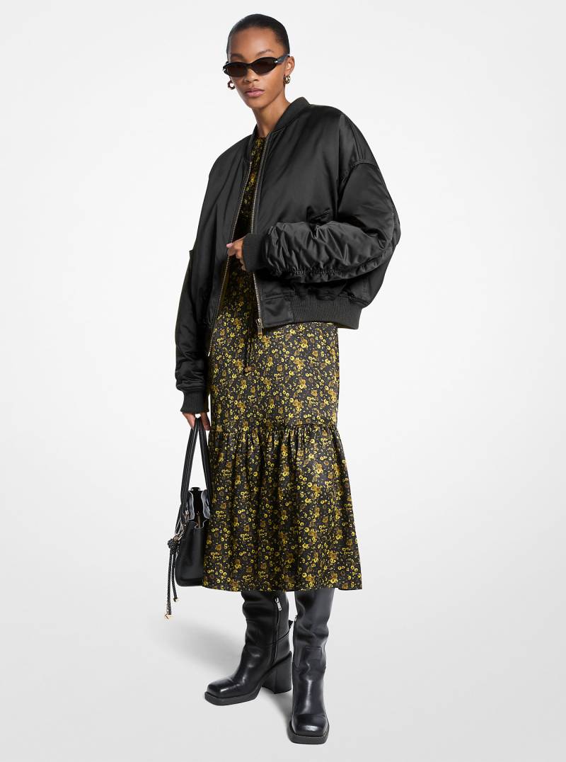 MK Bomberjacke Aus Satin-Ciré - Schwarz - Michael Kors von MICHAEL Michael Kors